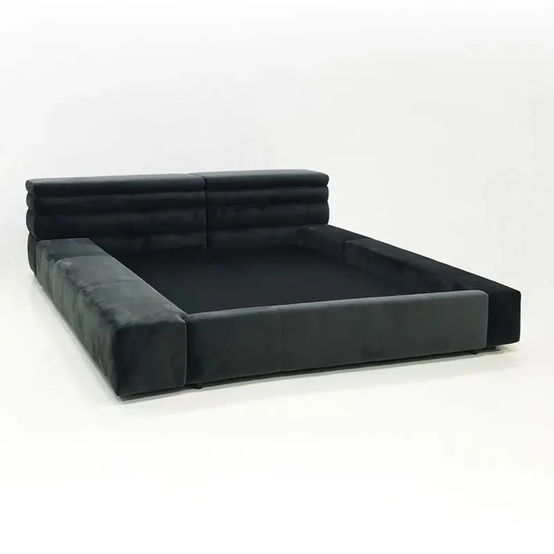 Short  tatami backrest storage  velvet fabric wedding master bedroom