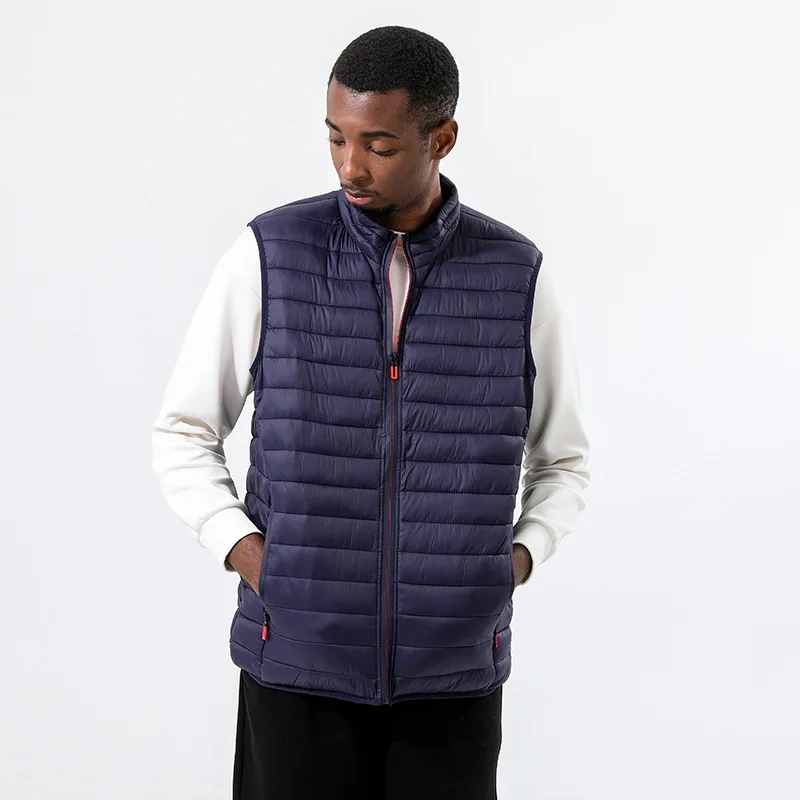 

European and American New Silk Cotton 's Large Size Stand Collar Warm Autumn Winter Men's Vest