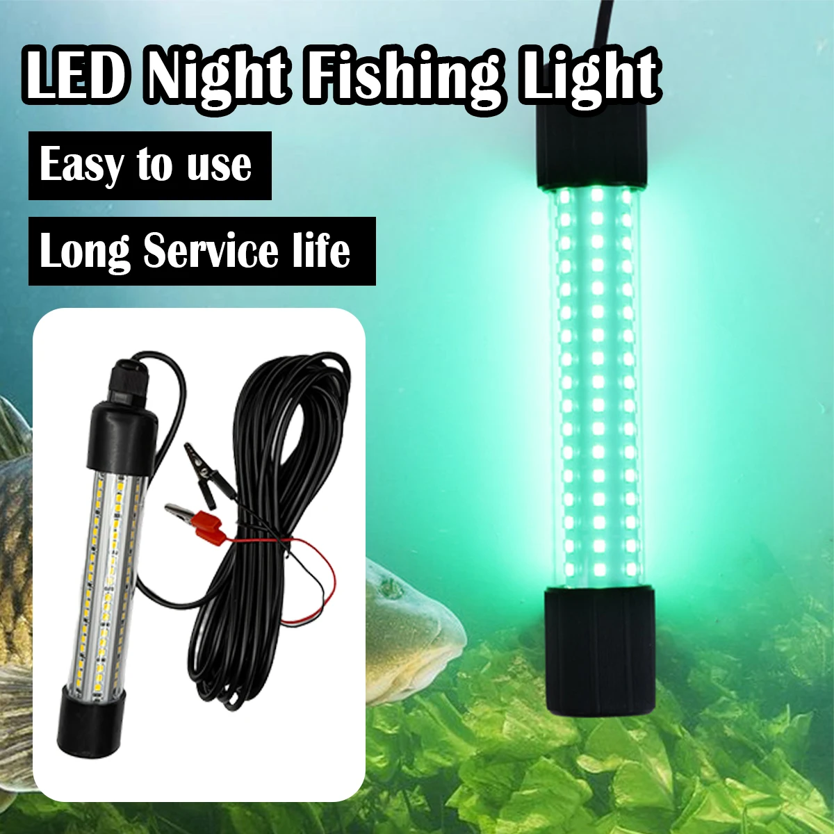 Led Underwater Fishing Light Fish Finder Lamp Night Tools White Submersible Warterproof 108leds Deeper Sea Diving Lighting Flash