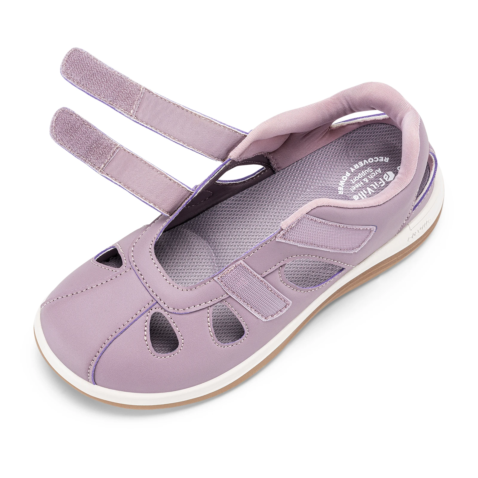 FitVille Damen Sommer-Sandalen, breite Strand-Sandalen, bequeme Diabetiker-Schuhe für Damen, Fußstütze, Slipper für geschwollene Füße – Detail 14