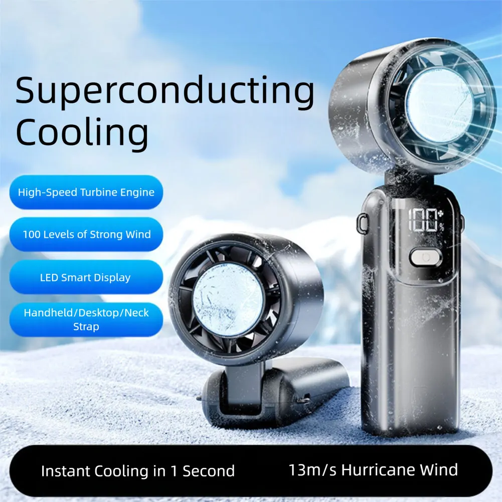 

Открытый мини-вентилятор охлаждения для путешествий, кемпинга, цифровой дисплей, 100-скоростной мини-маленький вентилятор на лето