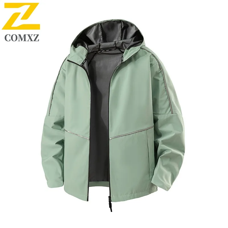 

Men Softshell Hooded Jacket Windproof Waterproof Breathable Autumn Winter Outdoor Windbreaker Trendy Streetwear Comfort Fit Coat