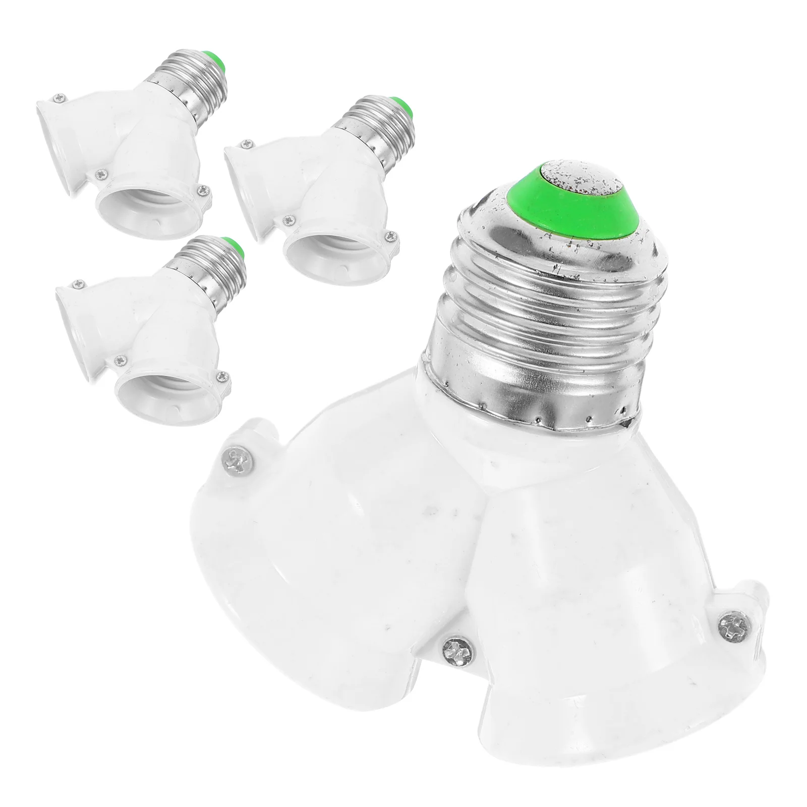 

4 pcs E27 Adapter Double Socket Splitter Extender Dual Bulb Holder Lamp Base Safe Easy Installation Lighting