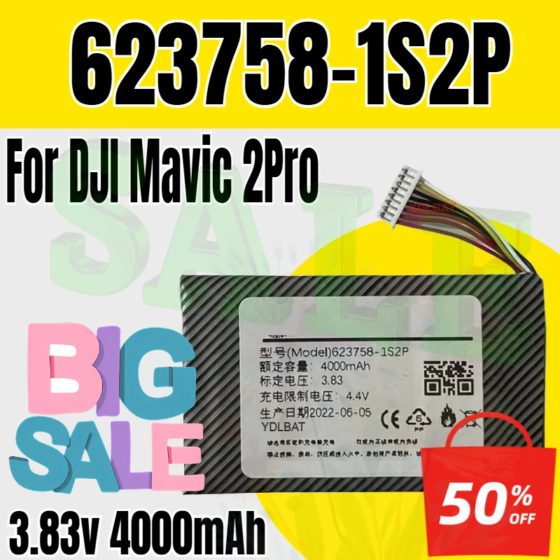 Battery for DJI Mavic 2Pro,DJI Mavic Zoom Control 2 Pro Li-po Polymer Rechargeable 623758-1S2P 3.83v 4000mAh