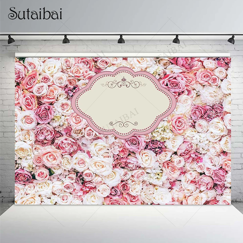 

Valentines Day Photography Background pink flowers wedding Marriage party Decoration Bridal Shower Photo Backdrop studio Props