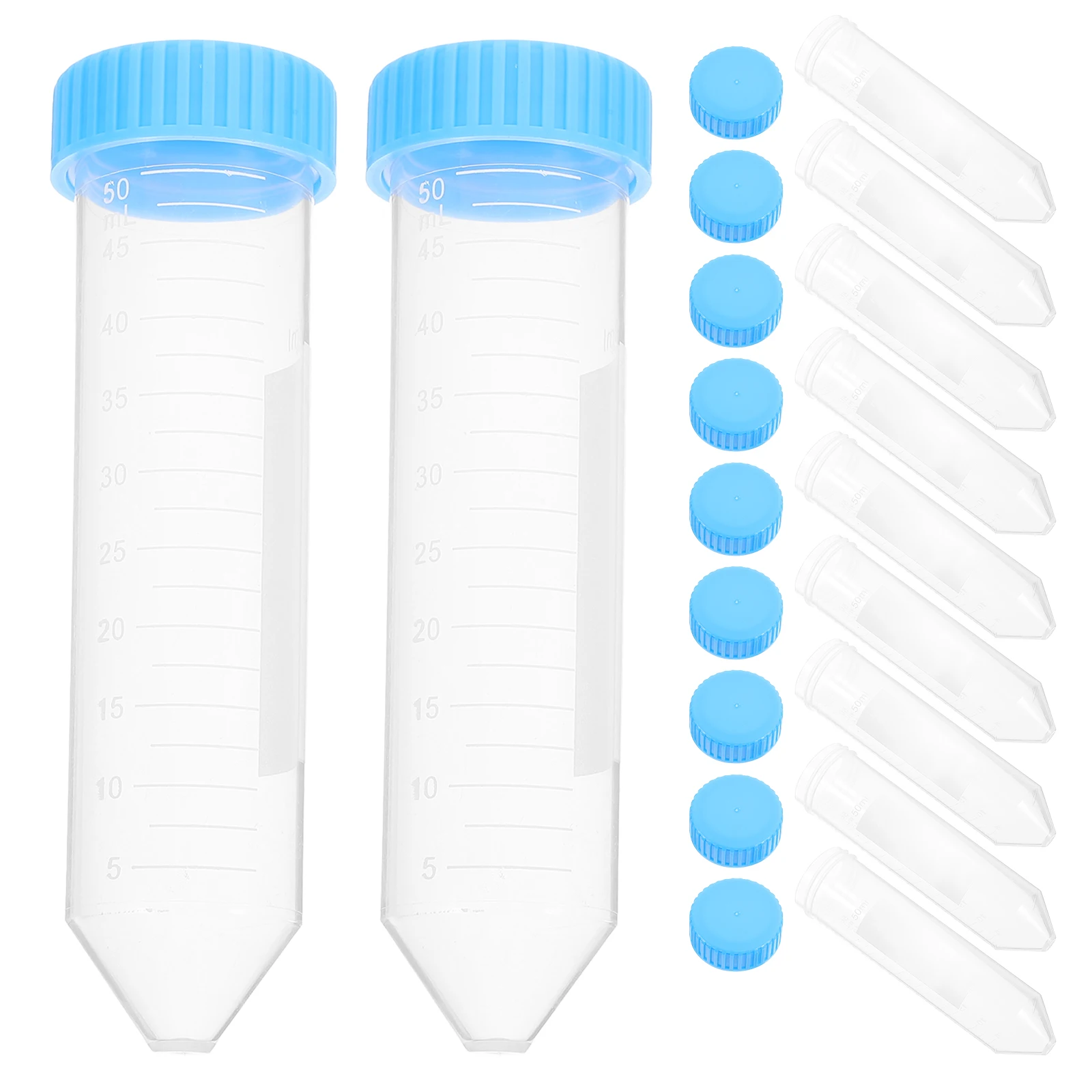 50/25 Uds tubos de centrífuga cónicos con tapa de rosca tubos de ensayo de cabeza puntiaguda tubos de centrífuga de polipropileno botellas de vial de muestra 50ml