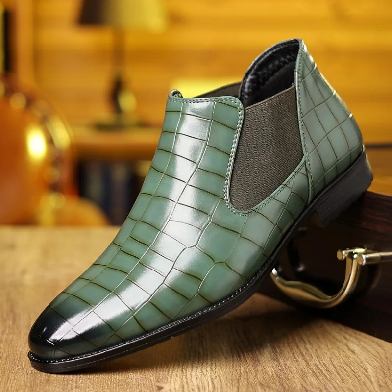 Men\'s Green Leather Formal Shoes for Men Oxfords Male Wedding Party Office Business Shoe Man Zapatos De Hombre Plus Size 38-48