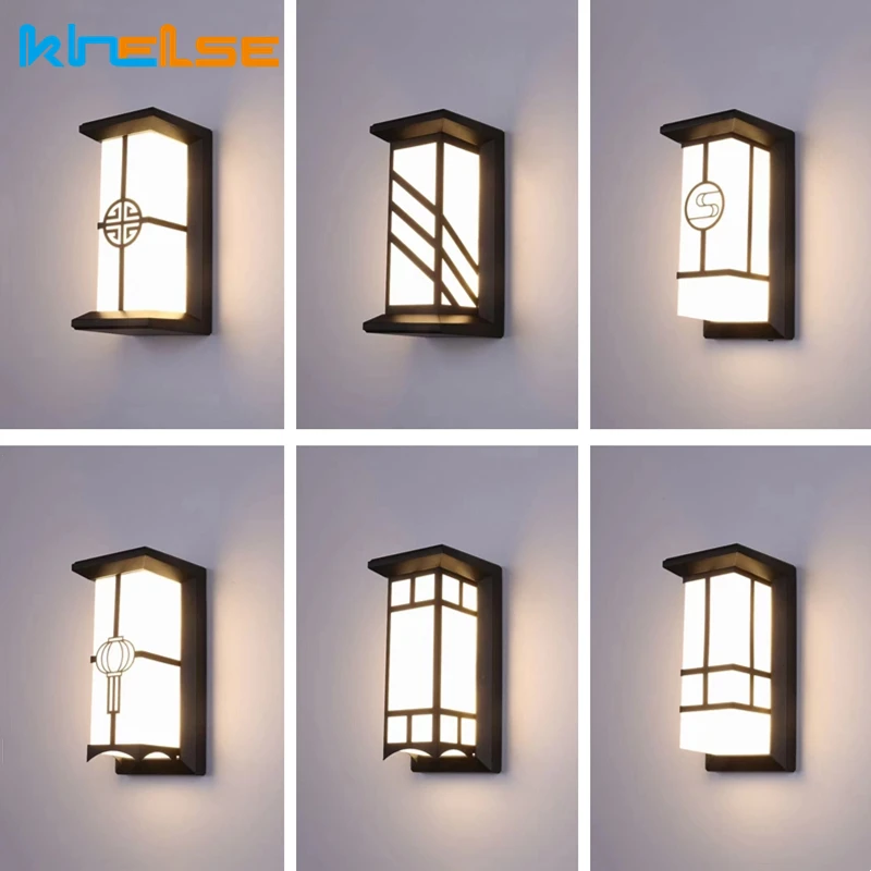 

ABS/Aluminum Outdoor LED Wall Lamp IP65 Waterproof 18W Porch Light Garden Window Grille Decoration Exterior Sconce Lighting