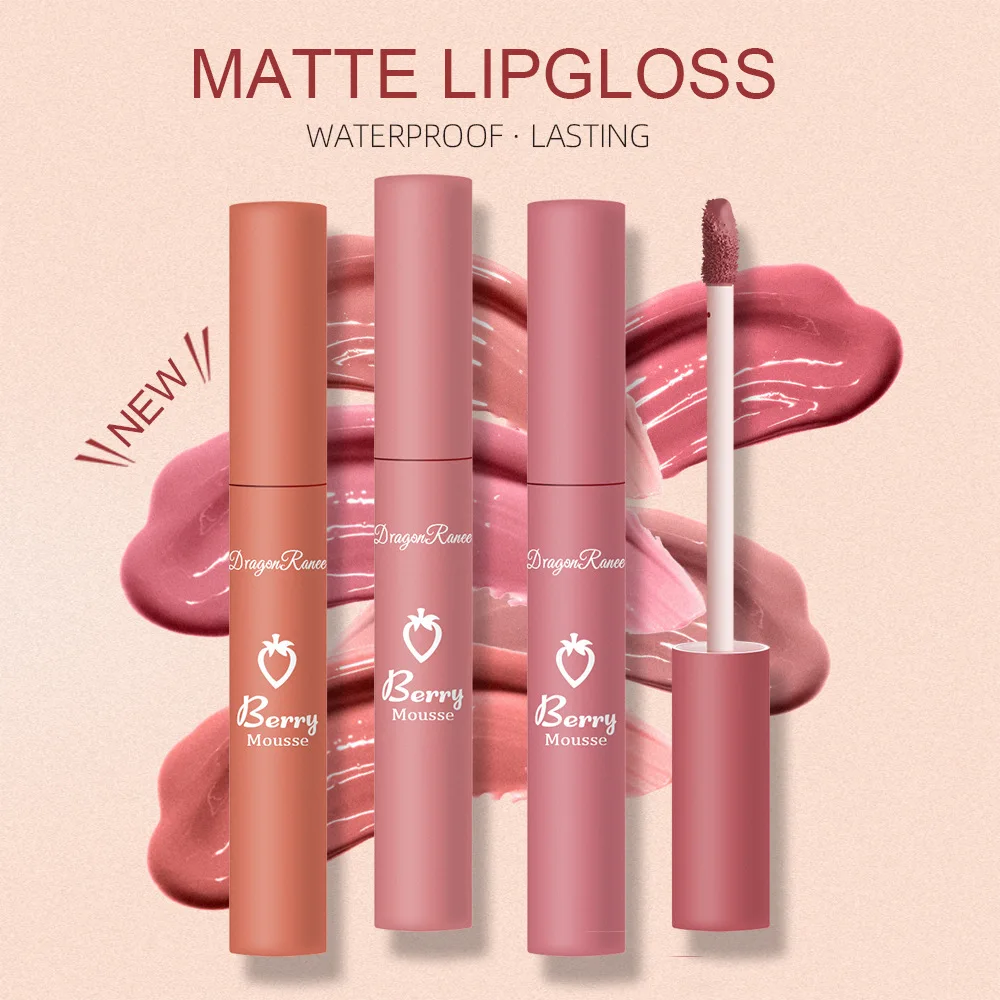 Nude Lip Gloss Matte Velvet Liquid Lipstick Waterproof Sexy Long Lasting Non-stick Cup Nude Red Make-up for Women Korea Cosmetic