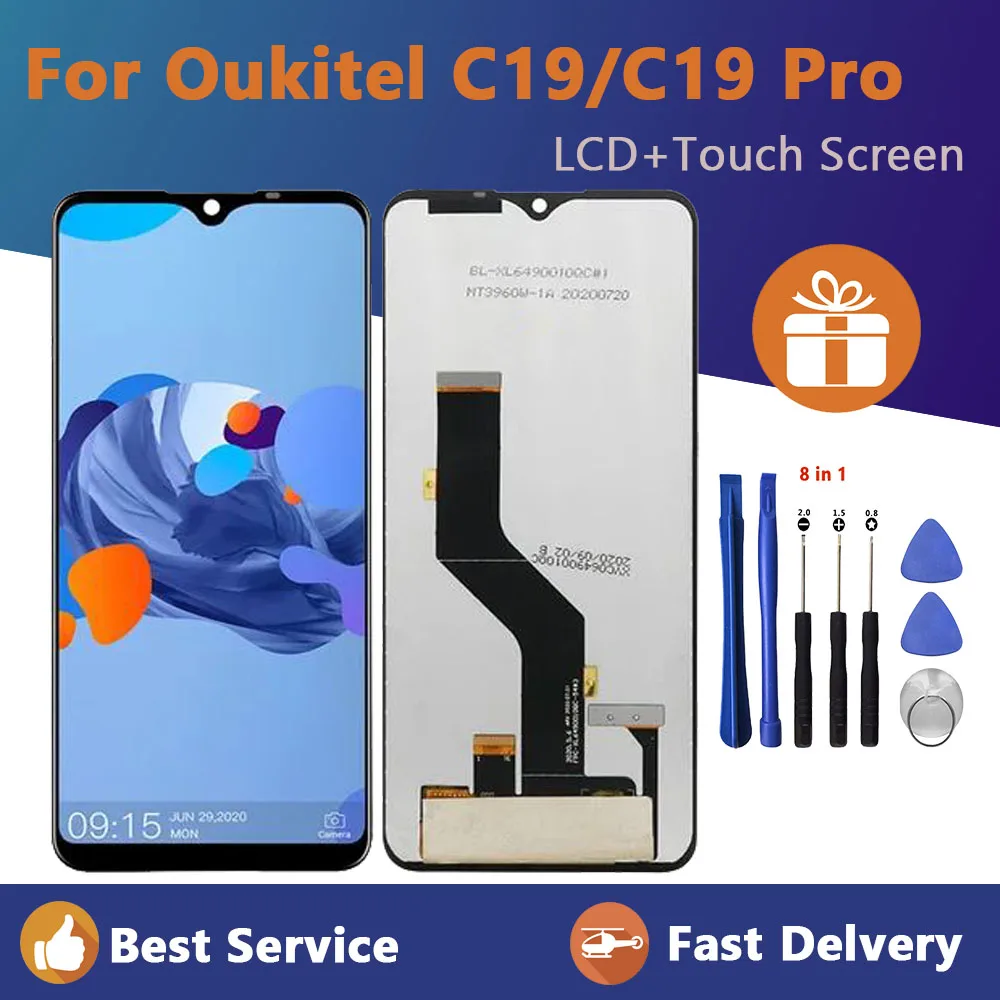 

6.35" 100% Original Tested For OUKITEL C19 LCD Display+Touch Screen LCD Digitizer Glass Panel Replacement For Oukitel C19Pro