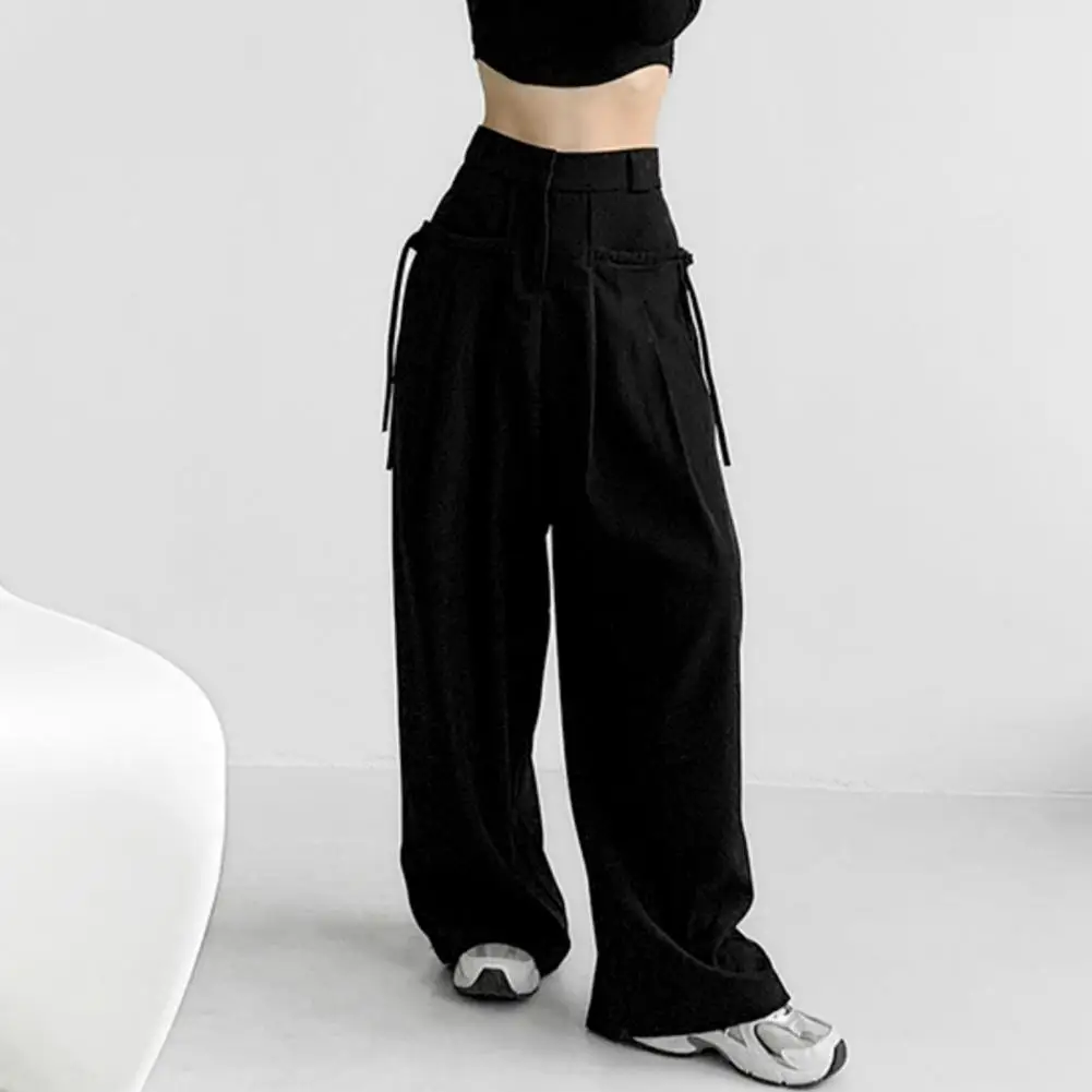 

Skin-friendly Casual Pants Stylish Women's Wide Leg Pants with High Waist Pockets for Daily Wear Office for Spring for Women