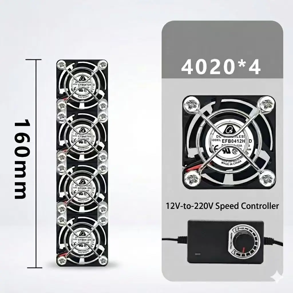 slider-quad-4028-fan-kit-12v-160mm-extreme-airflow-1u-server-miner-cooler-array-with-ac-variable-speed-controller
