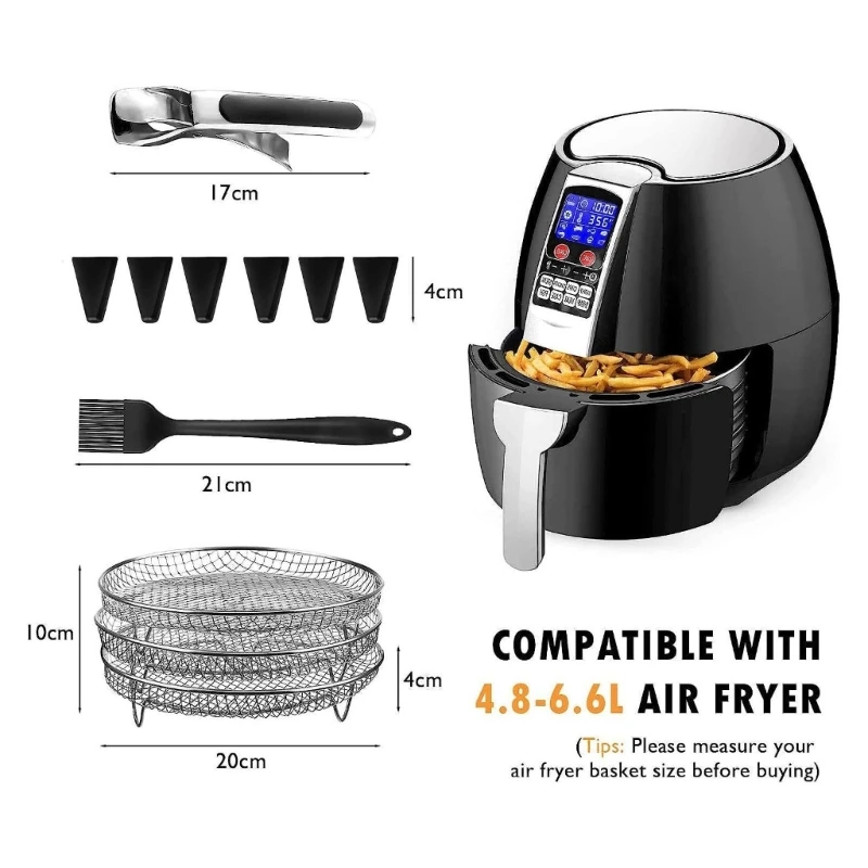 Air Fryer Rack Stainless Steel Three-Layer Rack for Air Fryer