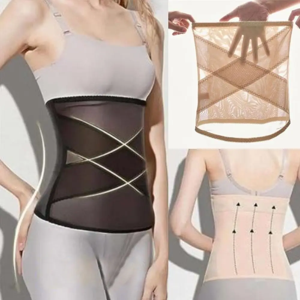 Cross Mesh Girdle for Waist Shaping Crossover Abdominal Shaping for Women Modeling Strap Reductive Girdle Slimming Belt