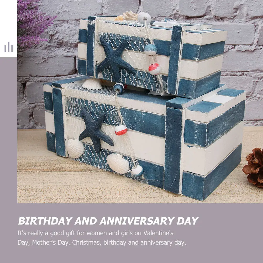 

Набор из 2 штук: деревянные шкатулки-органайзеры для украшений (серёг, колец, ожерелий, браслетов) в винтажном стиле, маленькие, для женщин и девушек, отличный подарок