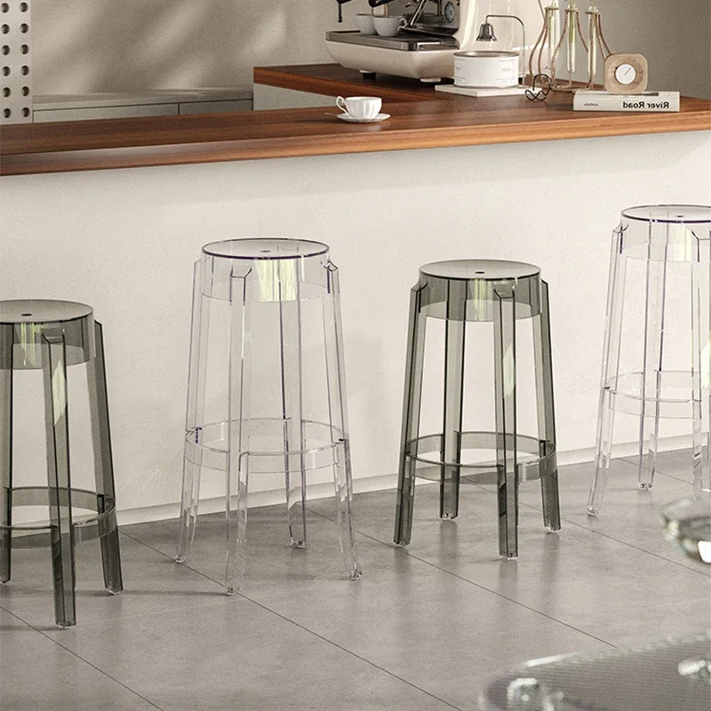 

Transparent Reception Bar Stools Nordic Luxury Saloon Garden Plastic Bar Stool Designer Party Tabourets De Bar Home Furniture