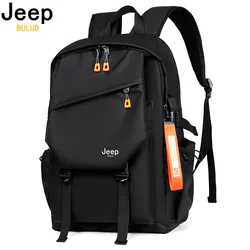 JEEP BULUO School Bags 15 Inches Laptop Backpacks Waterproof Nylon Casual Shoulder Bagpack Travel Teenage Men Backpack Mochila