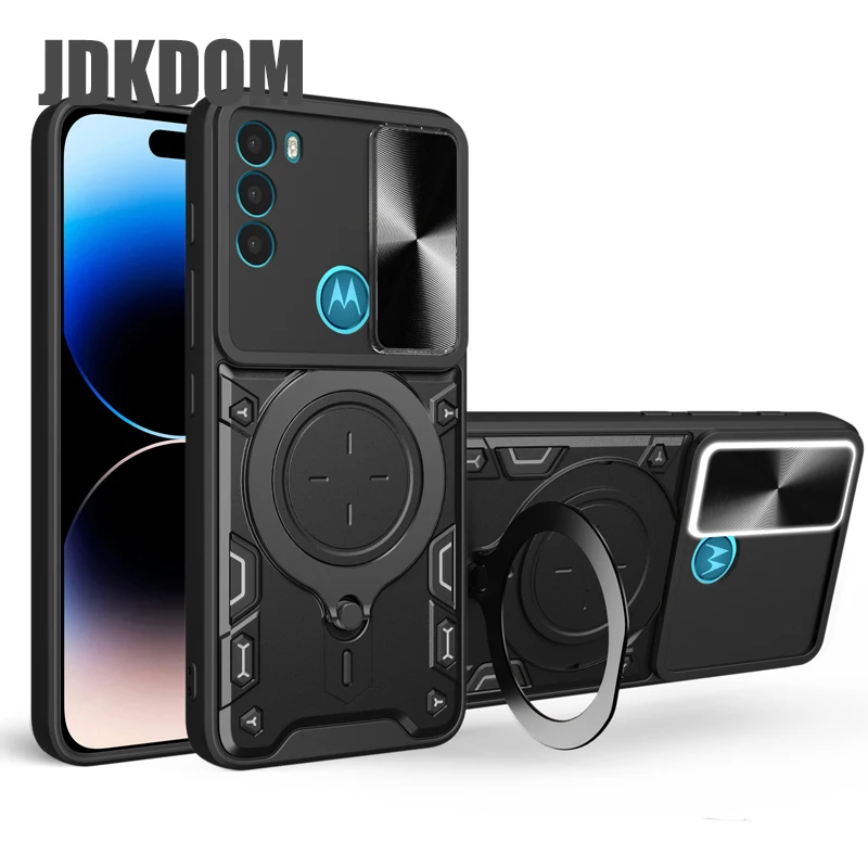 JDKDOM Shockproof Magnetic Ring Stand Case For Motorola Edge 70 60 Fusion Pro X70 Air Push Window Phone Cover