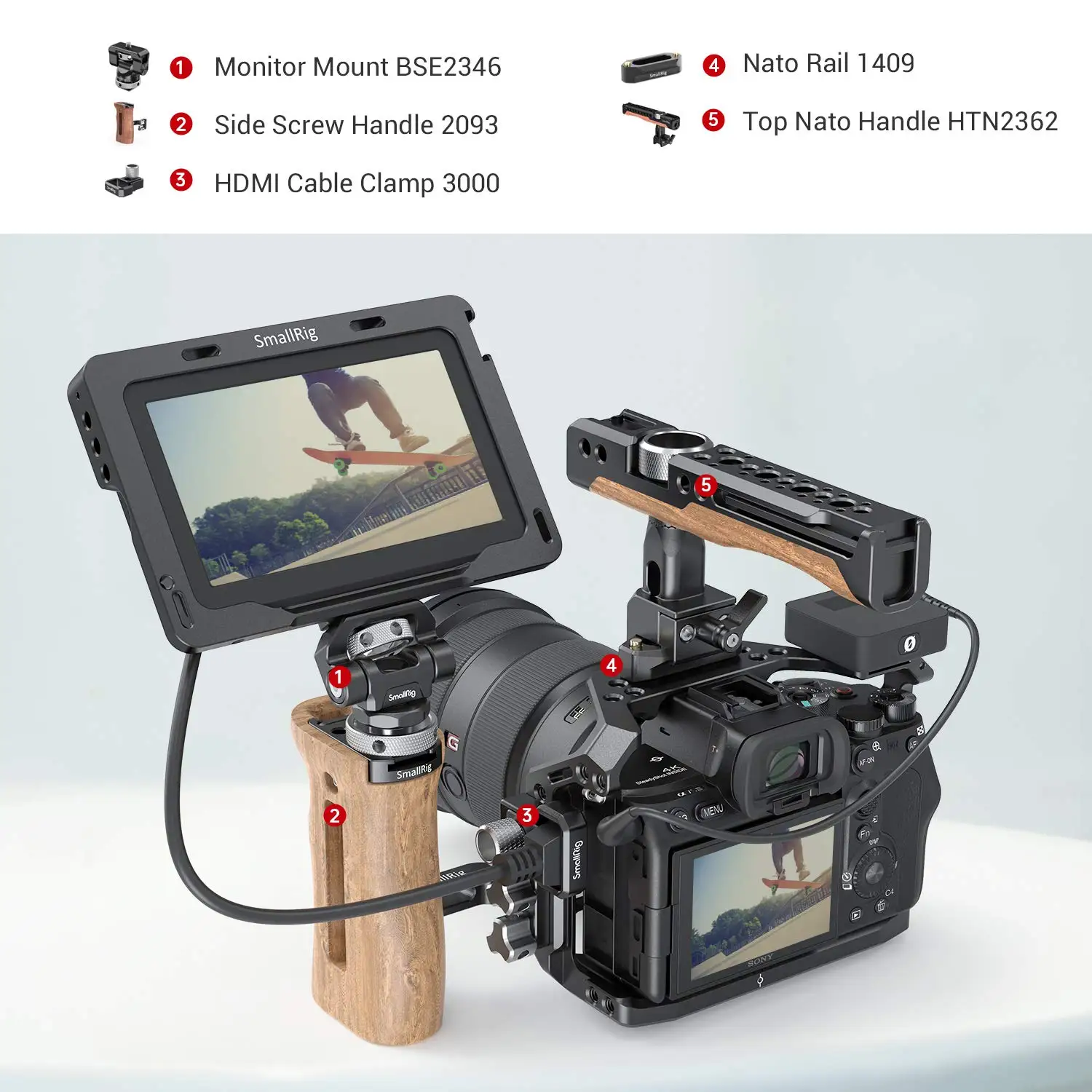 SmallRig Camera Cage for Sony Alpha 7S III Full Cage with NATO Rail and Cold Shoe Mount Built-in Screwdriver on the Bottom 2999