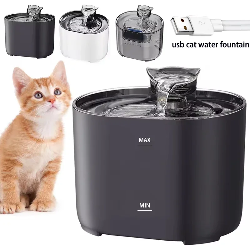 Automatic Cat Water Fountain with Recirculate Filters Ultra Silent USB Electric Water Pump Cats Dog Pet Drinking Water Dispenser