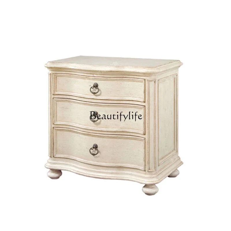 

Европейский французский белый шкафчик, современный простой подходящий прикроватный столик