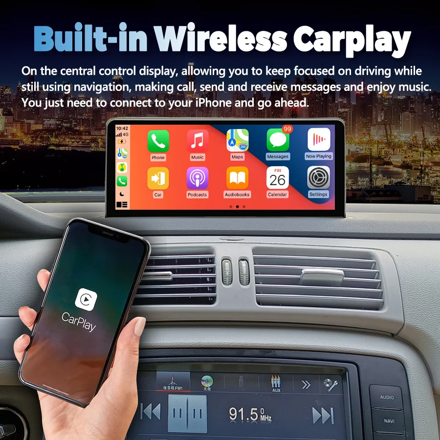 Android 13 Car Multimedia Radio GPS Navigation Carplay+AUTO Suitable For Mercedes Benz R-Class W251 R300 R350 R280 R320 R500 4G