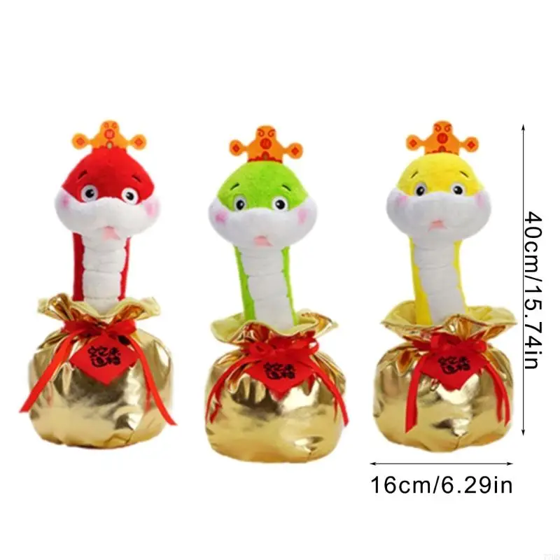 77HD 2025 Snake giocattolo Snake Chinese Capodanno Pimbole Musical Pimbole Peluga Snake Dancing Snake