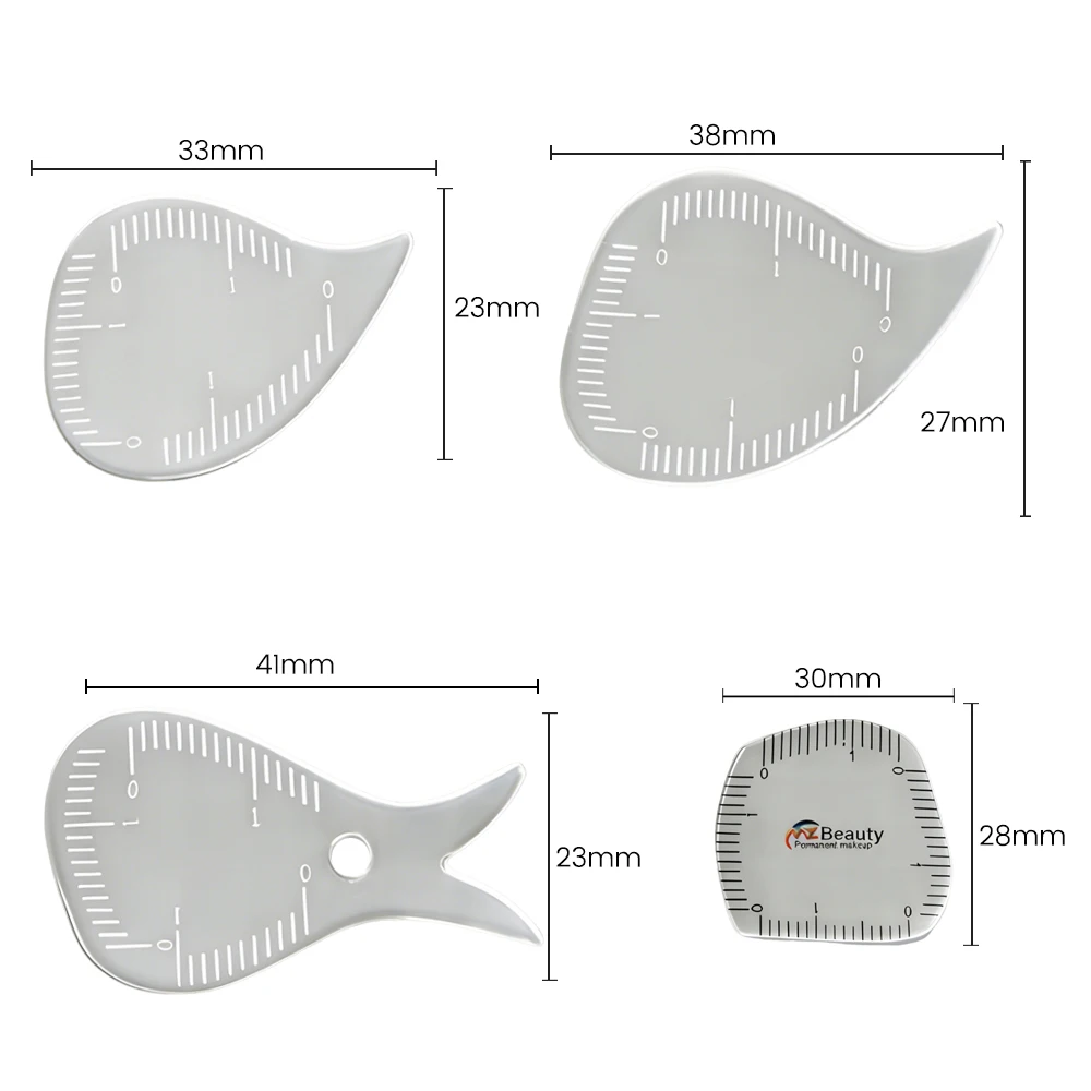 1 Minute Tear Drop Arch Brow Mapping Tool Kit Quick Brow Shaping Ruler Template Stencils PMU Eyebrow Hairstroke Eyeliner Drawing