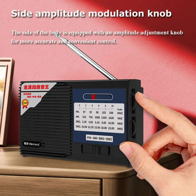 Ricevitore Radio All Band Portatile – Schermo IPS HD Da 1,9″, Antenna Regolabile, Ricarica Type-C, 10 Ore Di Autonomia, Per Viaggi E Uso Domestico - 2