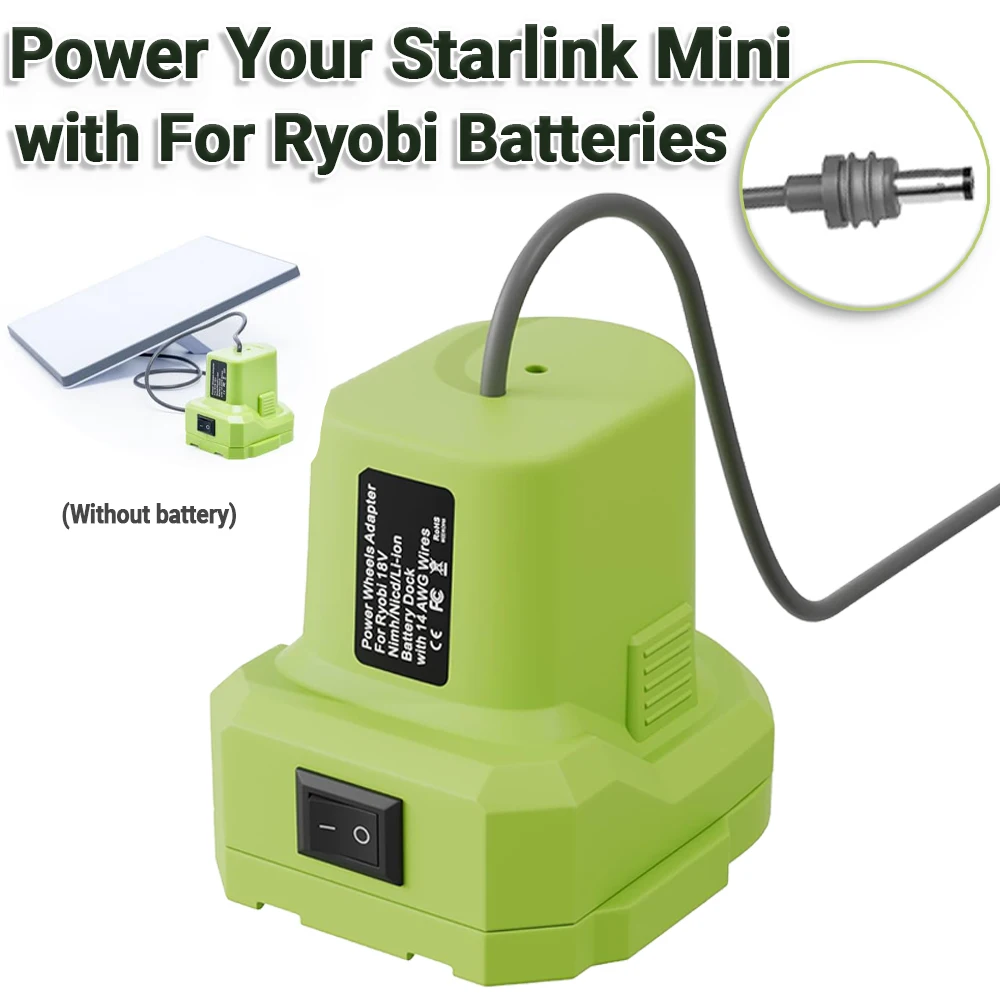

Starlink Mini Battery Adapter for Ryobi Batteries, Cable Charger Power Adapter Converter Compatible with DC Power Cable