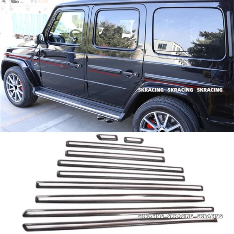 Dry Carbon Fiber Side Door Body Molding Trim Kits For Benz G Class W464 AMG G63 2019-2024