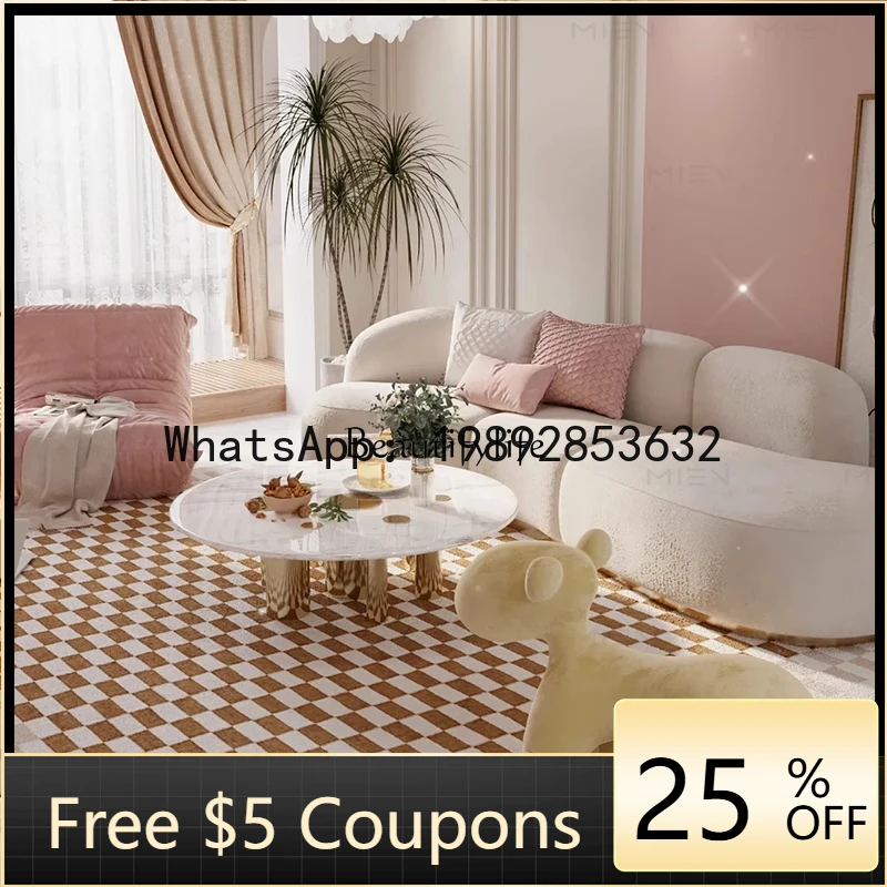 

Z3 Round marble coffee table living room cream wind