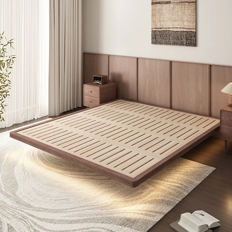 

ash wood pure solid wood bed beech row skeleton 1.5 meters all solid wood bed no bedside suspended bed