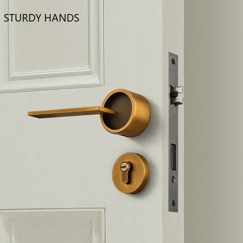 

WSHYUFEI Zinc Alloy Door Locks Bedroom Nordic Style Interior Door Handle Lock Cylinder Security Mute Door Lock Home Hardware