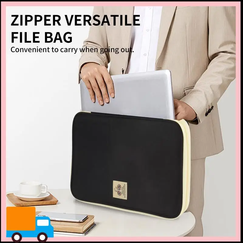 

Professional-A4 Document Storage Bag Waterproof Oxford Cloth Multifunctional Business Organizer Bag File Folder Stationery Organ