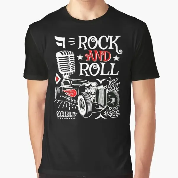 Gothic Rockabilly Rock and Roll Creative TShirt Cool Men Skull Dice Rockers Graphic Tshirts Male Fashion Hip-hop Tops XS-4XL