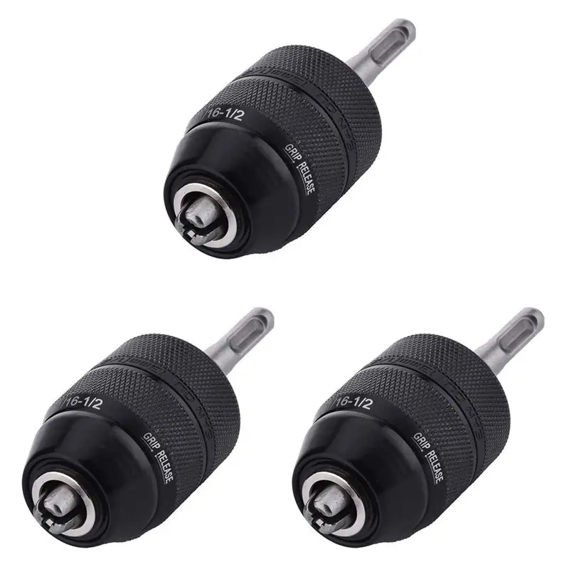ABFU-3Pcs 2-13MM Keyless Drill Chuck With SDS Plus Shank Adaptor,1/2-20UNF Impact Drilling Chuck Change Adapter Converter
