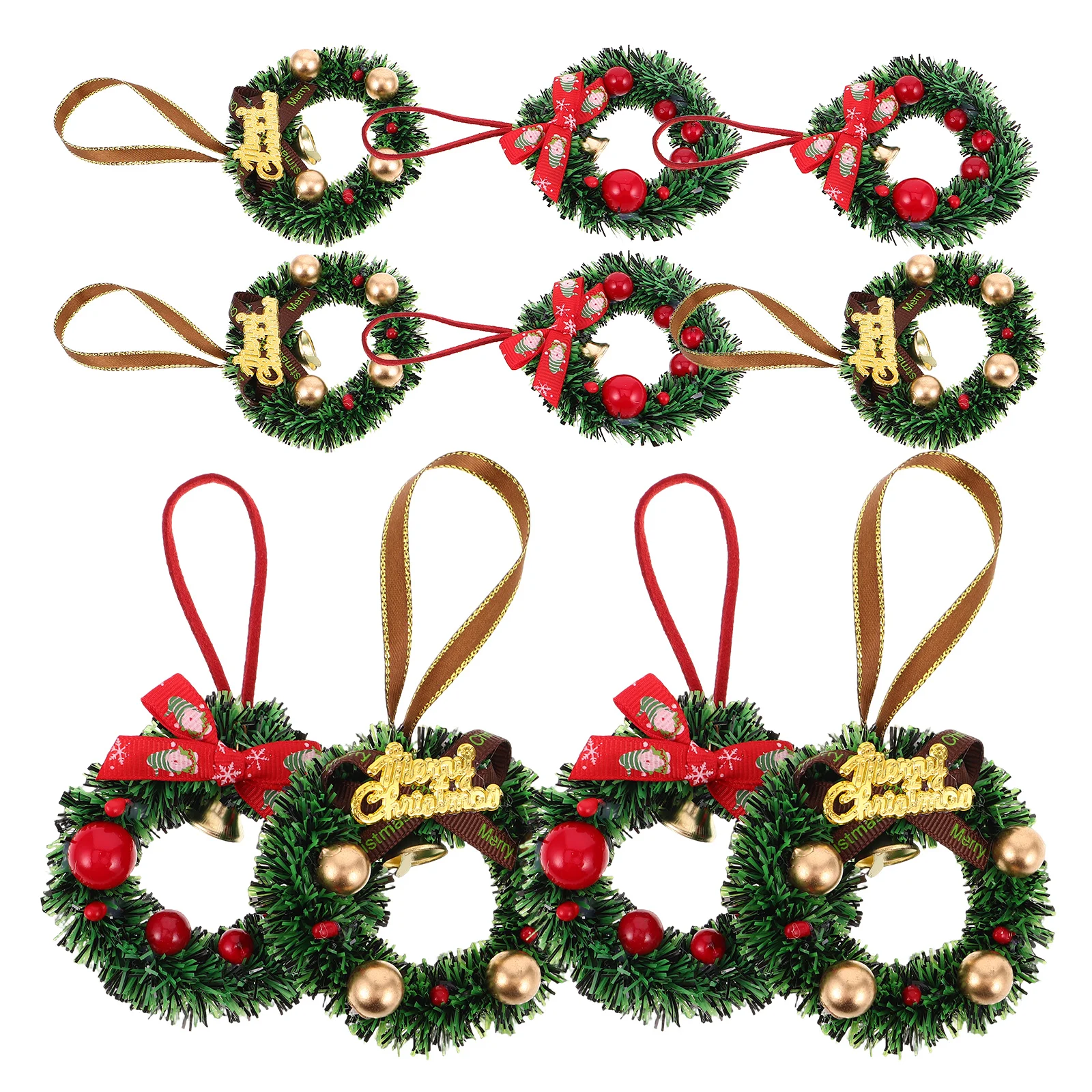 

10Pcs Tiny Wreaths for Decoration 2.95 Inch Miniature Holiday Wreaths Indoor Artificial Garlands for Staircase Craft
