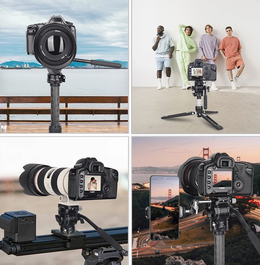 INNOREL F10/F20 Mini Stativ Flüssigkeit Kopf Neigung Kopf, Metall Kamera Video Stativ Kopf mit Arca Swiss Q.R.Platten für Video DSLR Kamera – Detail 8