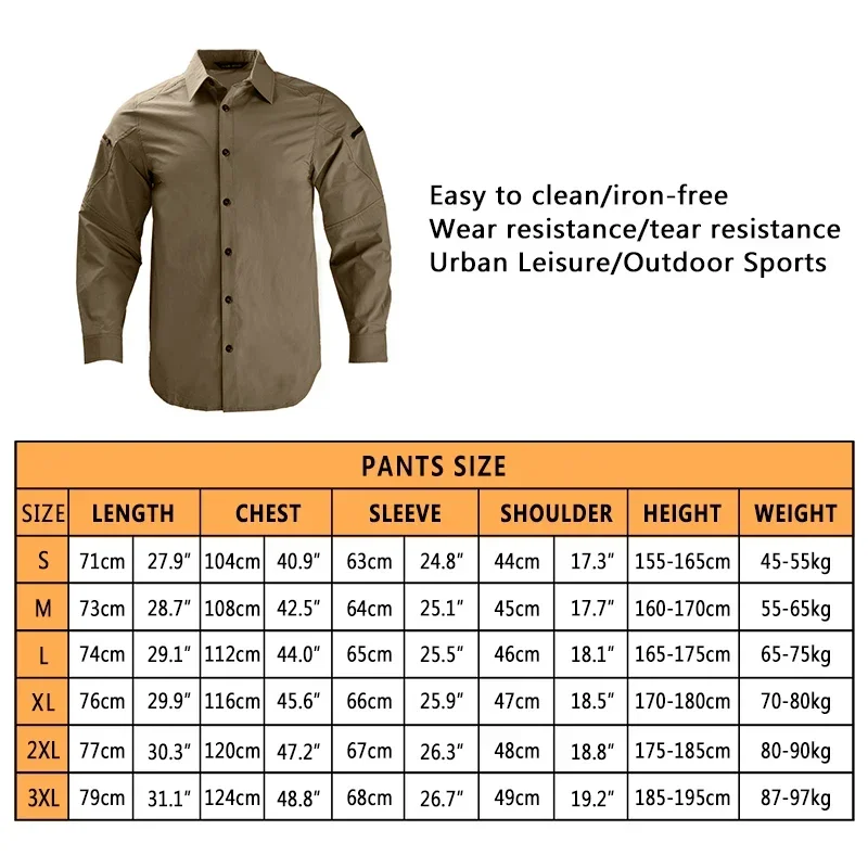 Camping Casual Long Sleeve Quick Drying Shirt Men\'s Tactical Airsoft Shirts Lightweight Nylon T-Shirts Work Fish Hiking Clothing