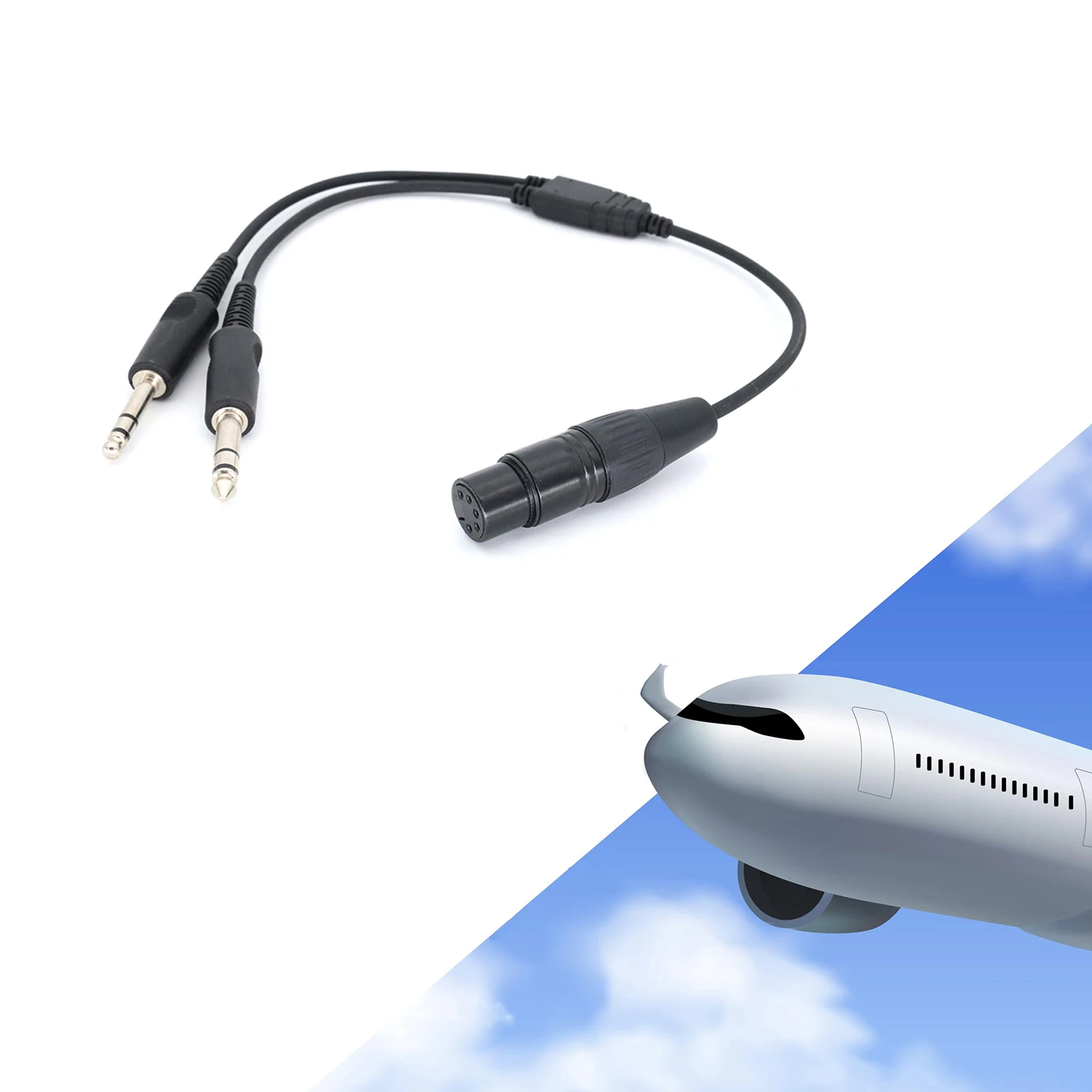 Dual-Use Aviation Adapter | XLR5-PJ068/PJ055 | Saves Carrying Multiple Headsets | Commercial/Private Aircraft Compatible