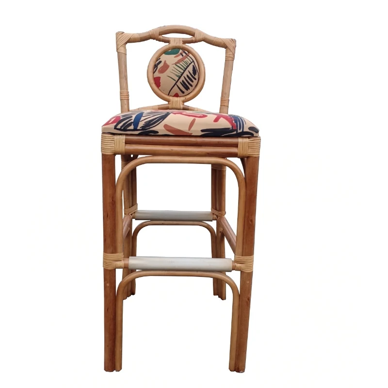 Nordic rotan koffierestaurant homestay retro creatieve hoge paalstoel