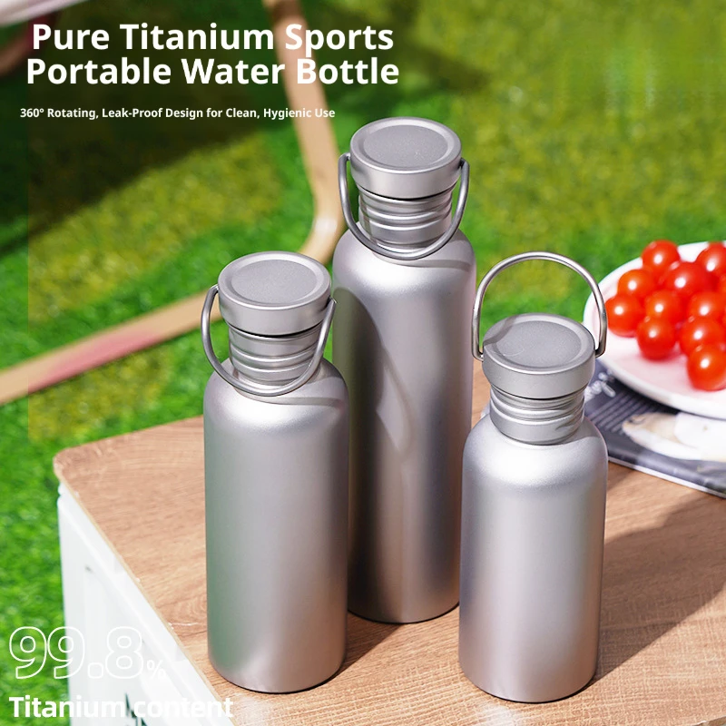 500ml 600ml 750ml Titanium Water Bottle Outdoor Camping Supplies Tourism Sports Cycling Hiking Camping Water Bottle