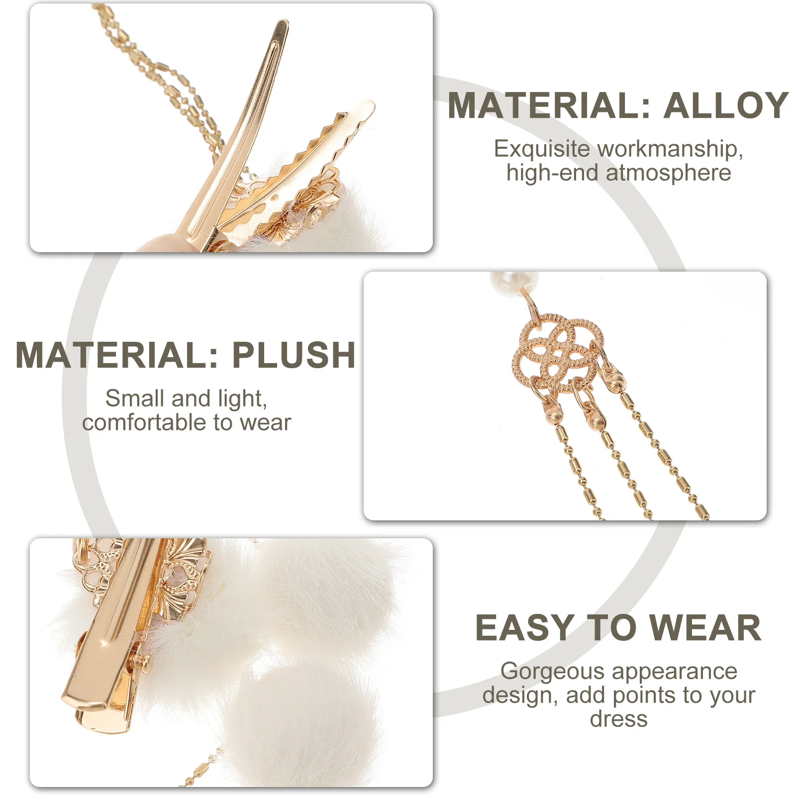 

1 Pair Vintage Tassel Side Hair Clip Elegant Alloy Hairpin For Wedding Party Dance Engagement Costume Photo Hair Accessory