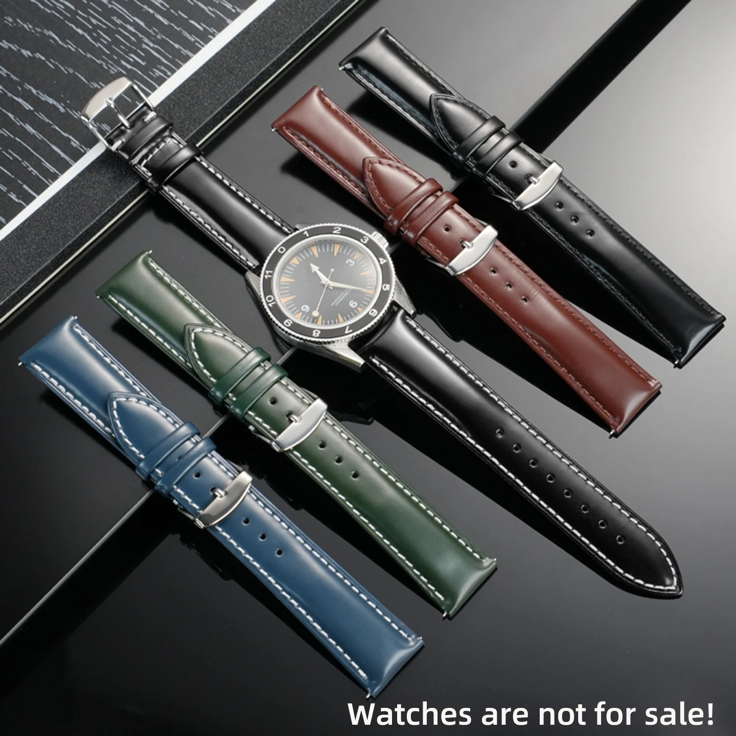 Men'S Accessories Armani - Shiny leather watch strap men, suitable