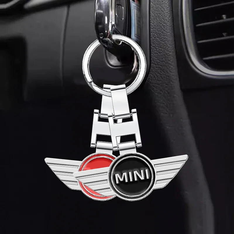 1pcs Metal Car Styling Keychain For BMW MINI Cooper One S JWC R55 R56 F56 R57 R58 R59 R60 Key Chain Key Rings Auto Accessories