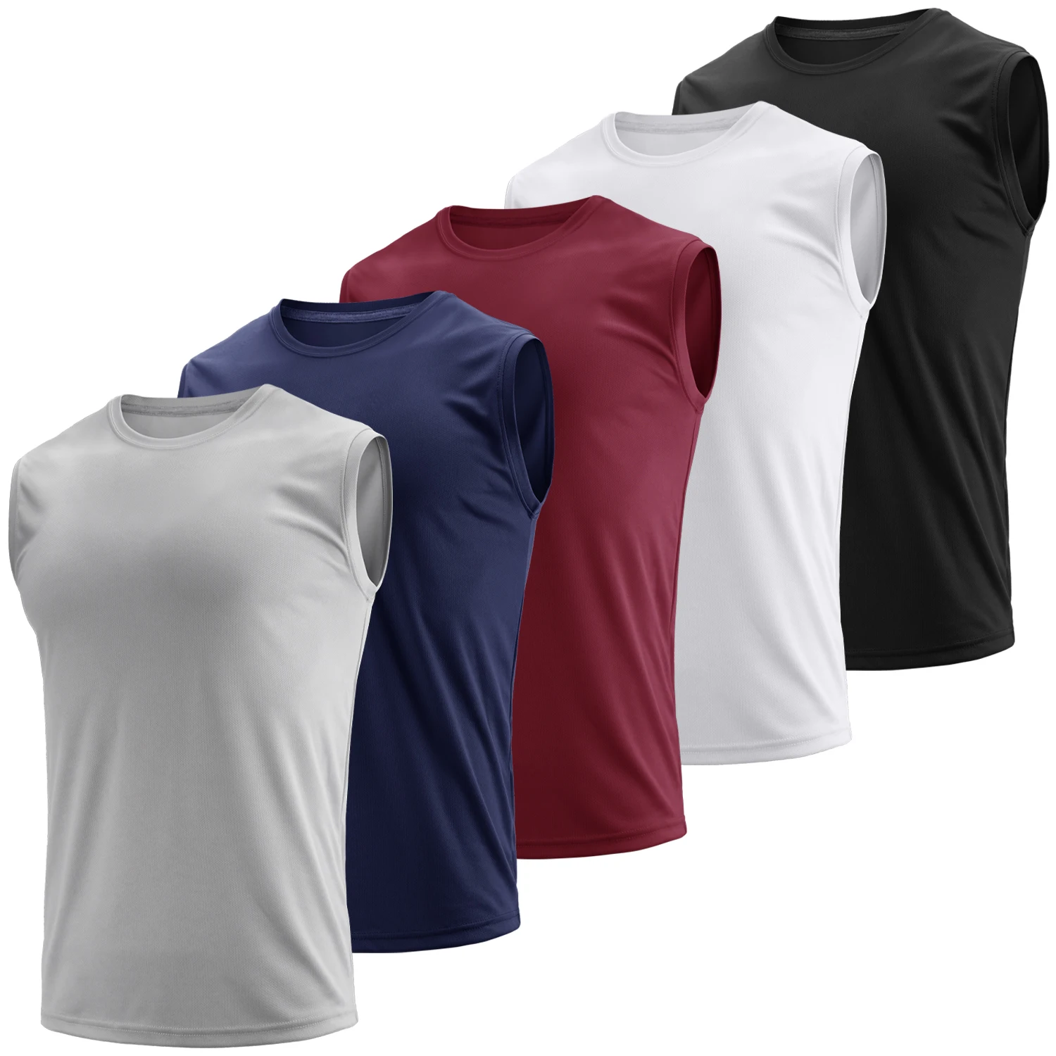 

Майка мужская быстросохнущая с влагоотводящим эффектом и круглым вырезом, 5 шт.