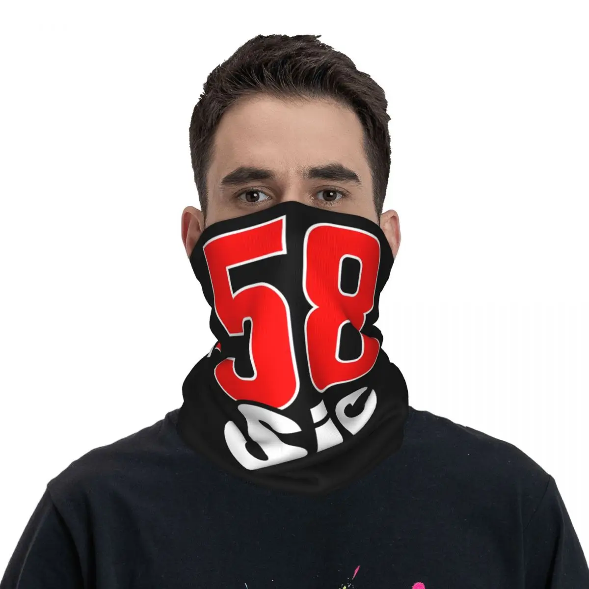 Marco Simoncelli Motocross Bandana Neck Cover Printed Moto GP Wrap Scarf Multi-use Balaclava Cycling Unisex Adult All Season