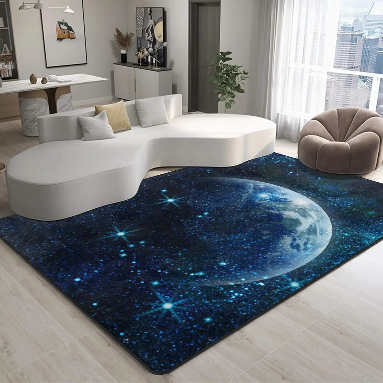 

LISM Galaxy Earth Area Rugs for Bedroom Nursery Laundry Living Room Dorm Carpet Entryway Hallway Home Decor Doormat Throw Rug
