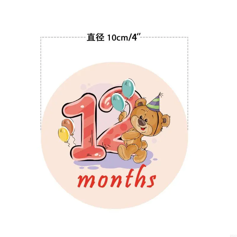 

R66D Newborn Infant Age Card Cards with 0-12 Months Pictures Cards Growth Souvenirs